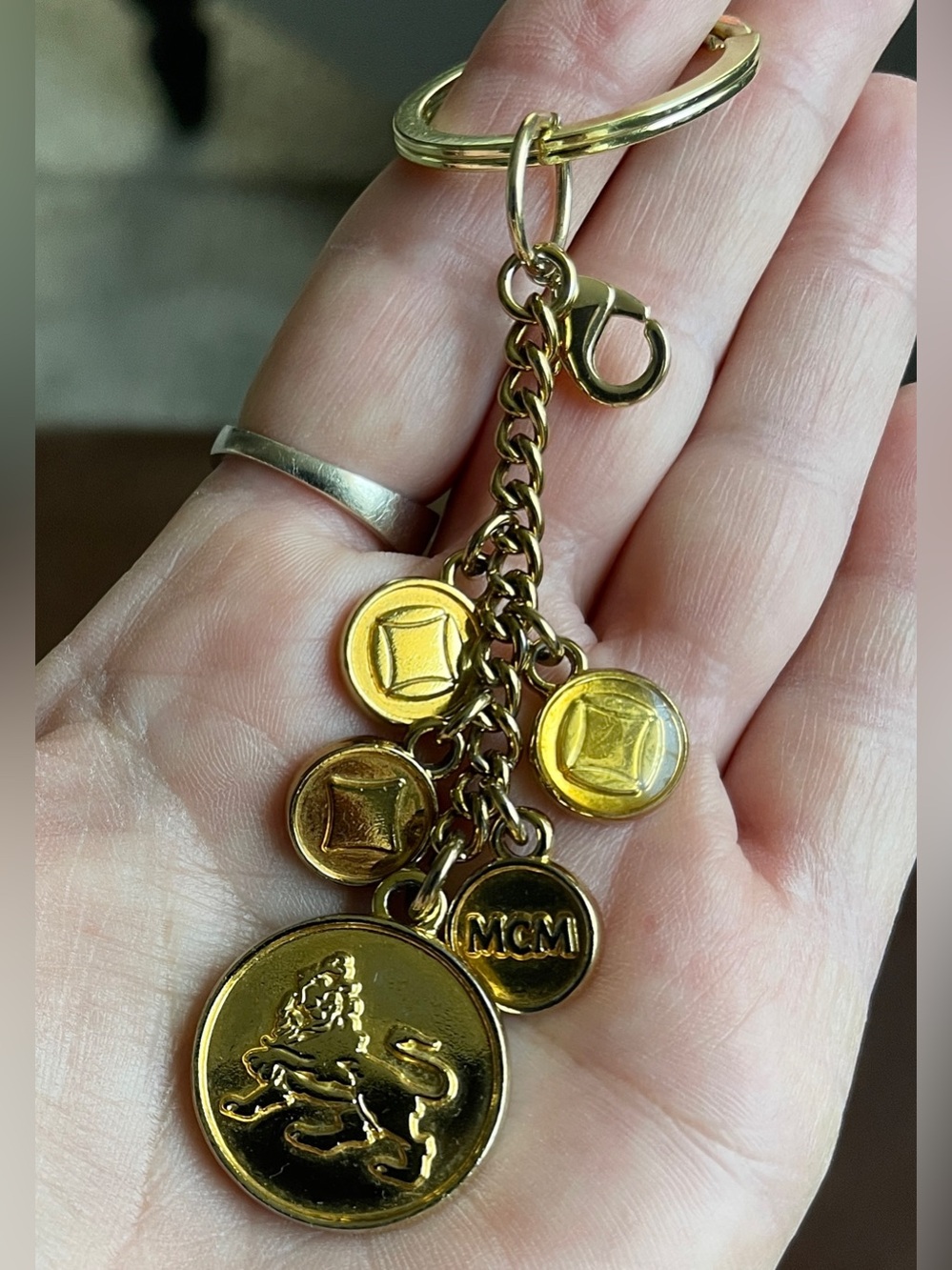 MCM Keychain/Bag Charm Gold-tone Dangles - Picture 3 of 4